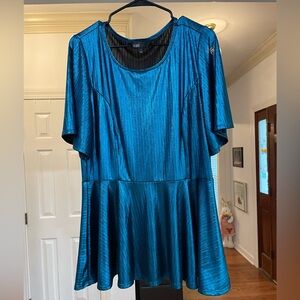 LuLaRoe Blue Peplum Blouse